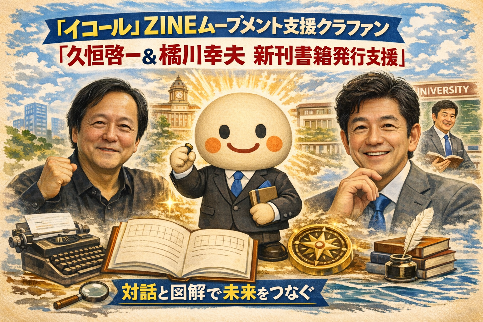 「イコール」ZINEムーブメント支援クラファン 「久恒啓一&橘川幸夫 新刊書籍発行支援」